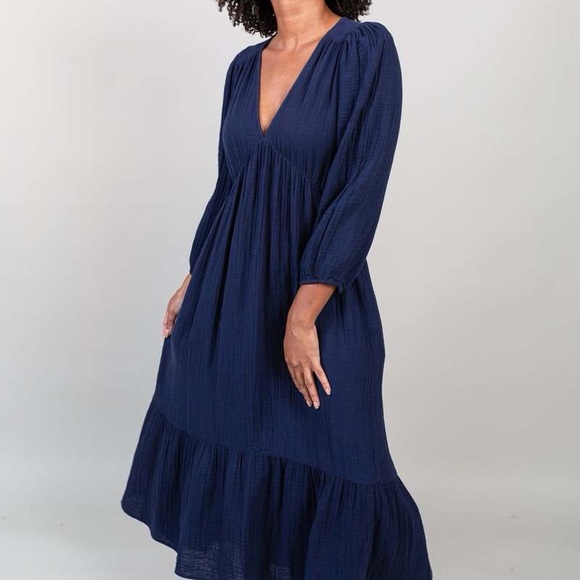 Navy blue maxi lightweight sundress - Picture 2 of 7
